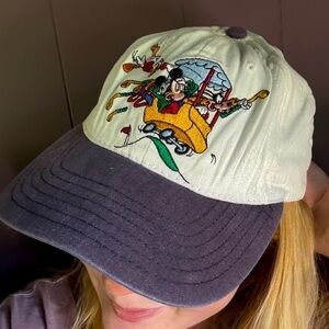 Vintage Disney Golf Hat – Goofy & Mickey Embroidered Snapback (Made in USA)